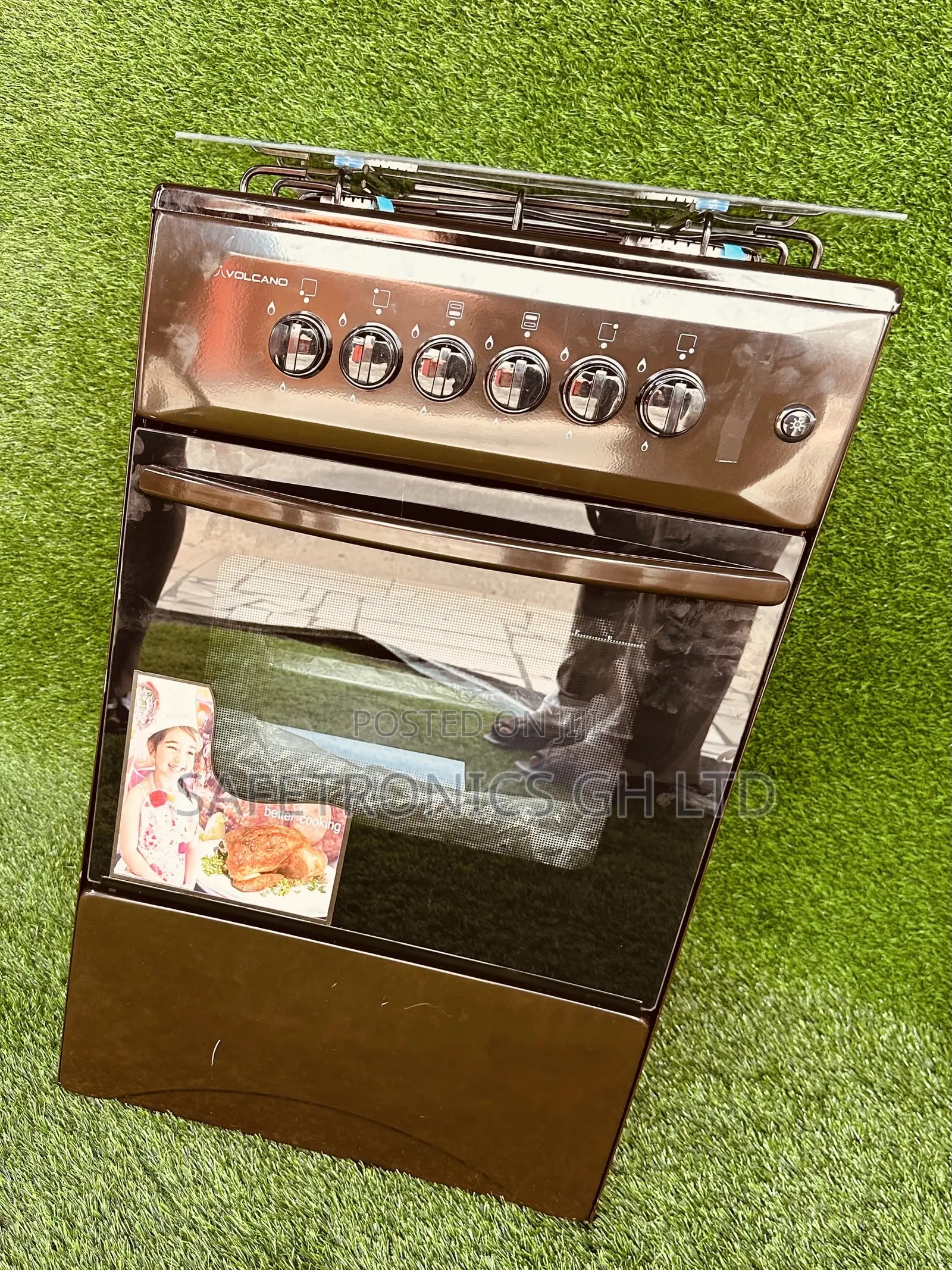 Affordable Volcano Brown 4 Gas Burner Oven With Grill Cooker