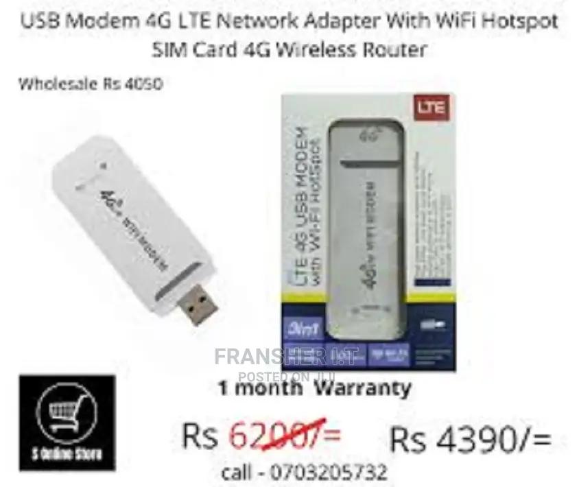 USB Modem 4G LTE Network Adapter With Wifi Hotspot SIM Card