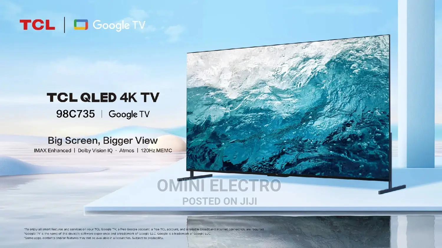 Brand New TCL 98" Mini Qled Uhd Android Google Tv With Voice C