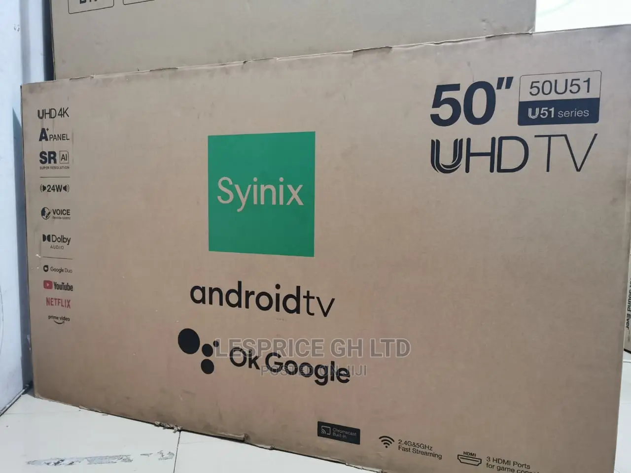 New Syinix 50 Smart Android UHD Tv