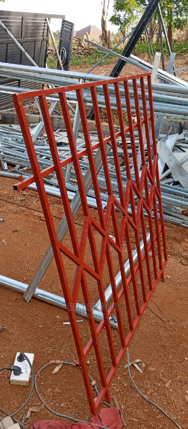 Red Metal Burglaproof Window