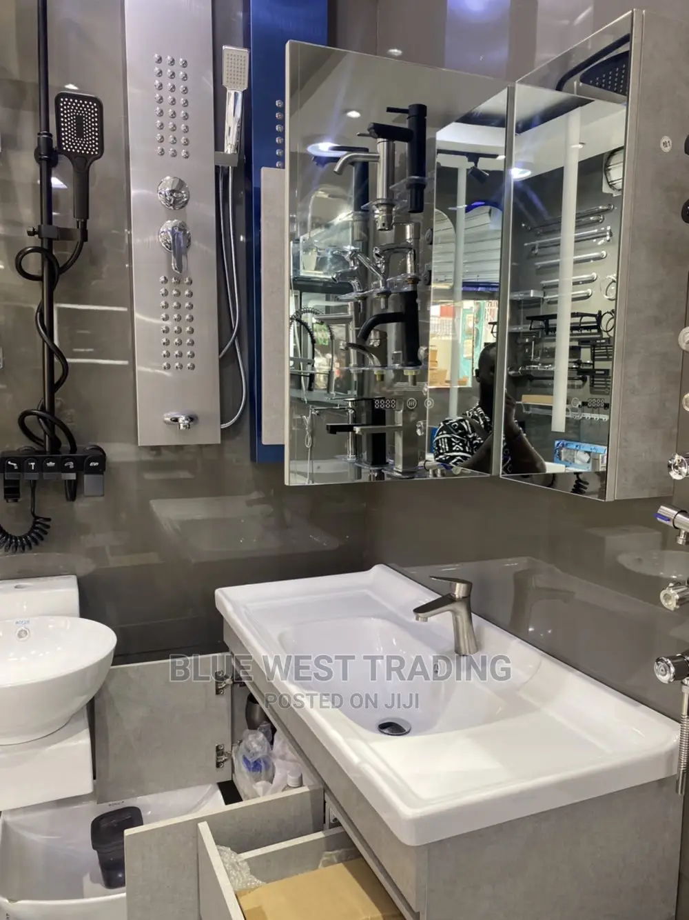 Vanity Cabinet Basin With LED (100 Cm)