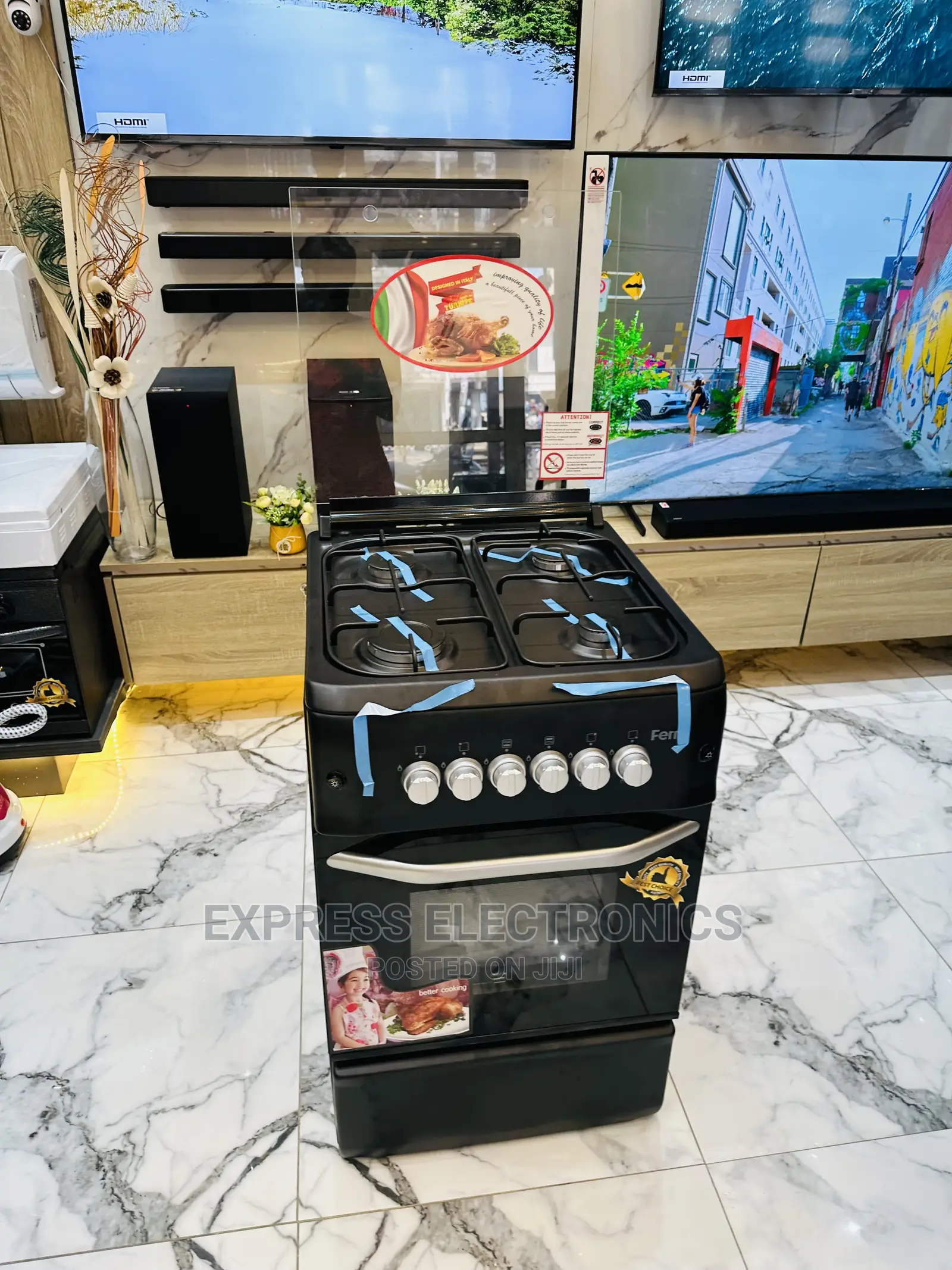 Best and Authentic Ferre Black Gas Cooker Oven 4b 50/55