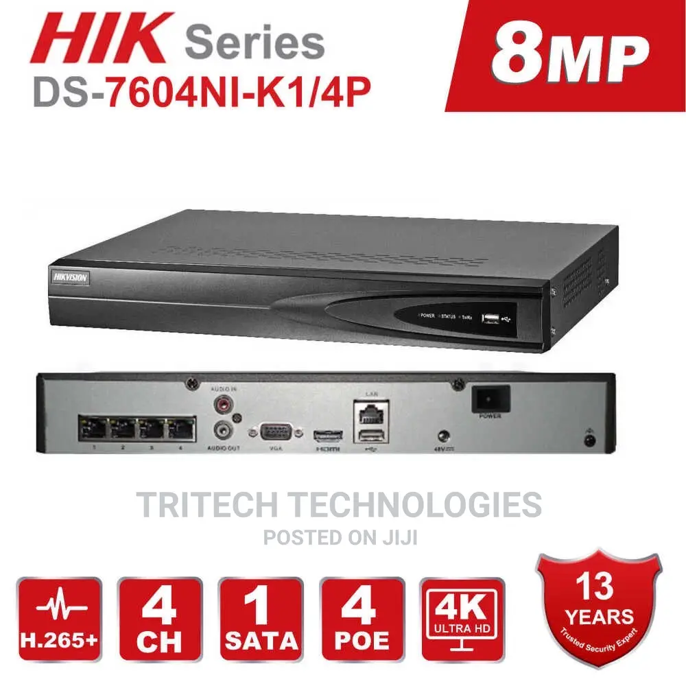 NVR 4ch Poe Ds-7604n1/4p