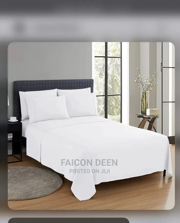 High Quality White Bedsheets for Hotels (100% Cotton)
