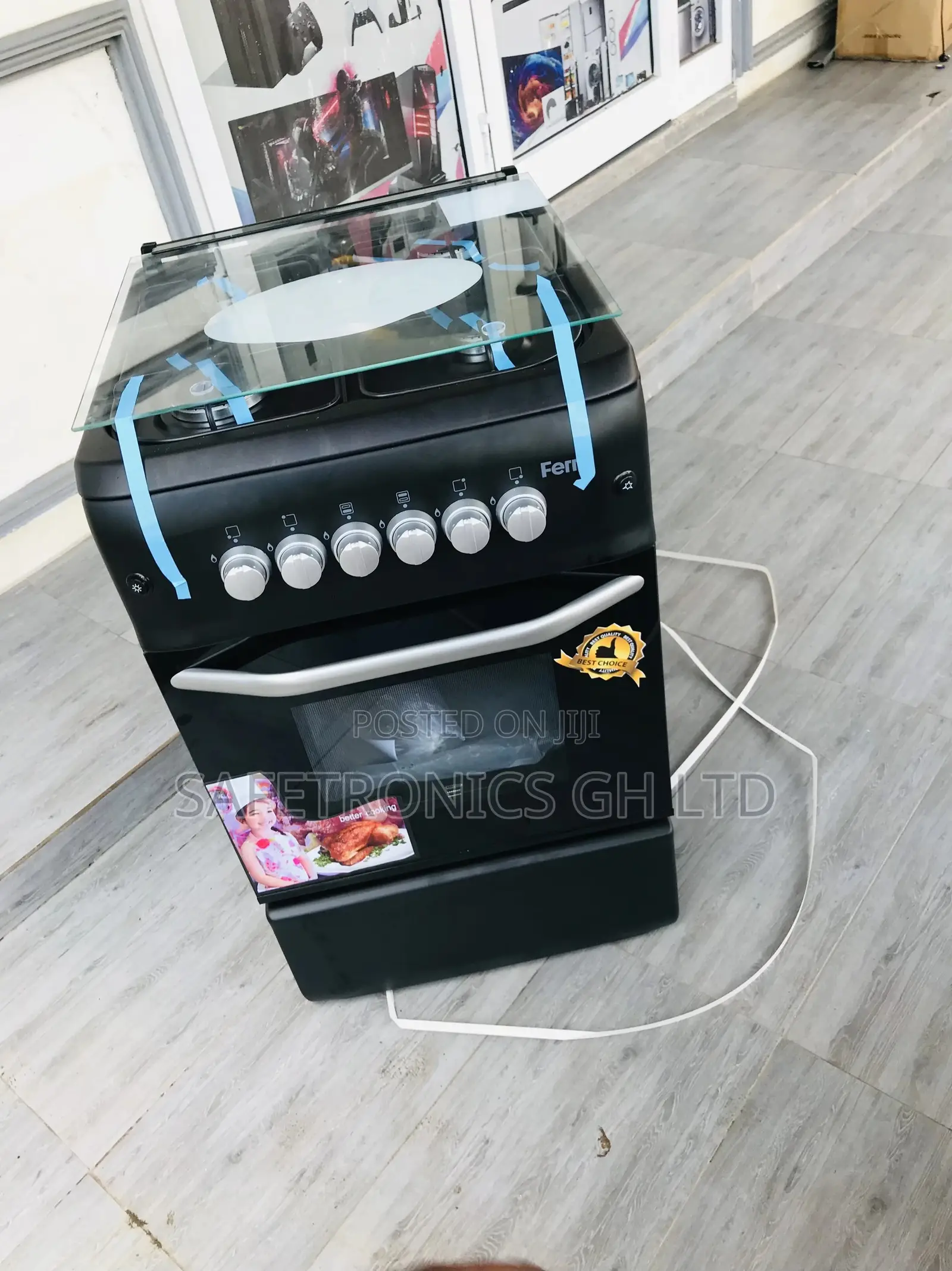 Oven With Grill Black Ferre 4 Gas Burner 50x55