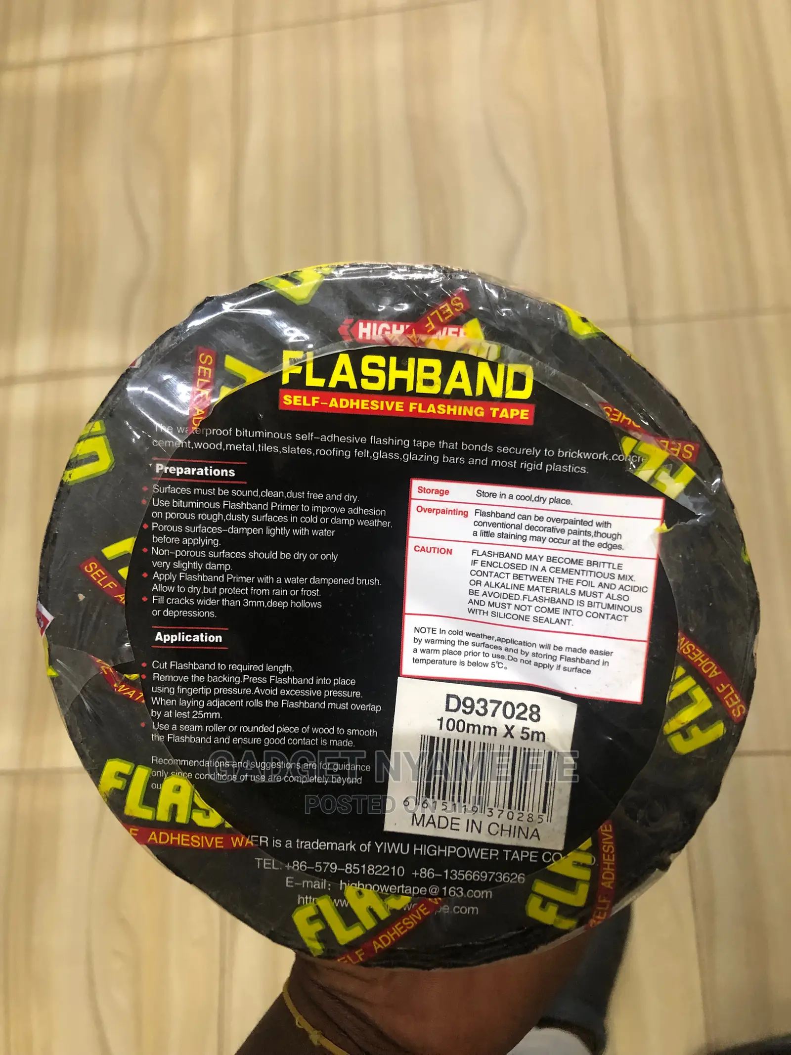 Self Adhesive Flashing Tape / Flashband (5 Meters)