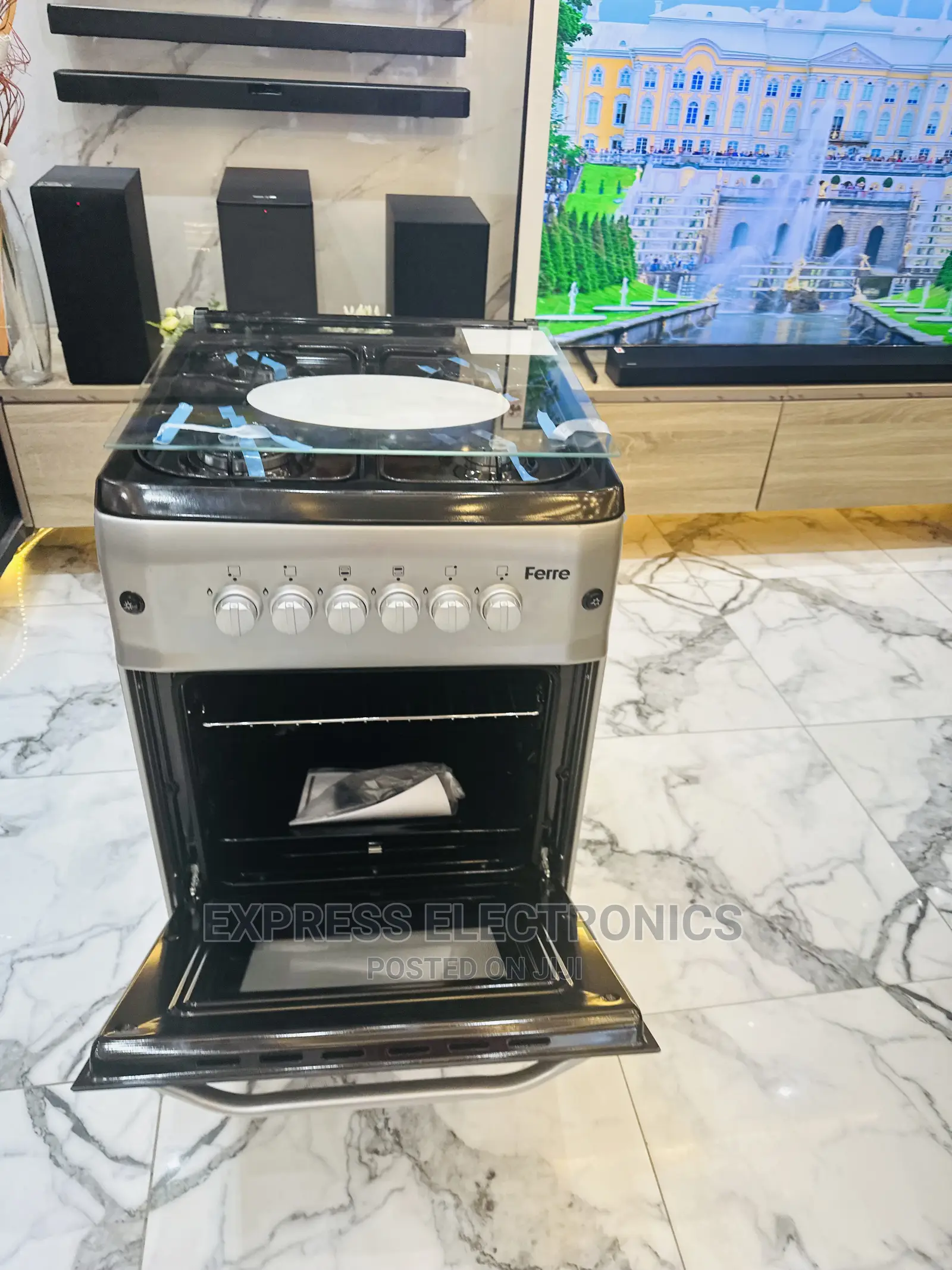 Built in Oven Lamp 4burner 50/55 Gas Cooker Sliver Color