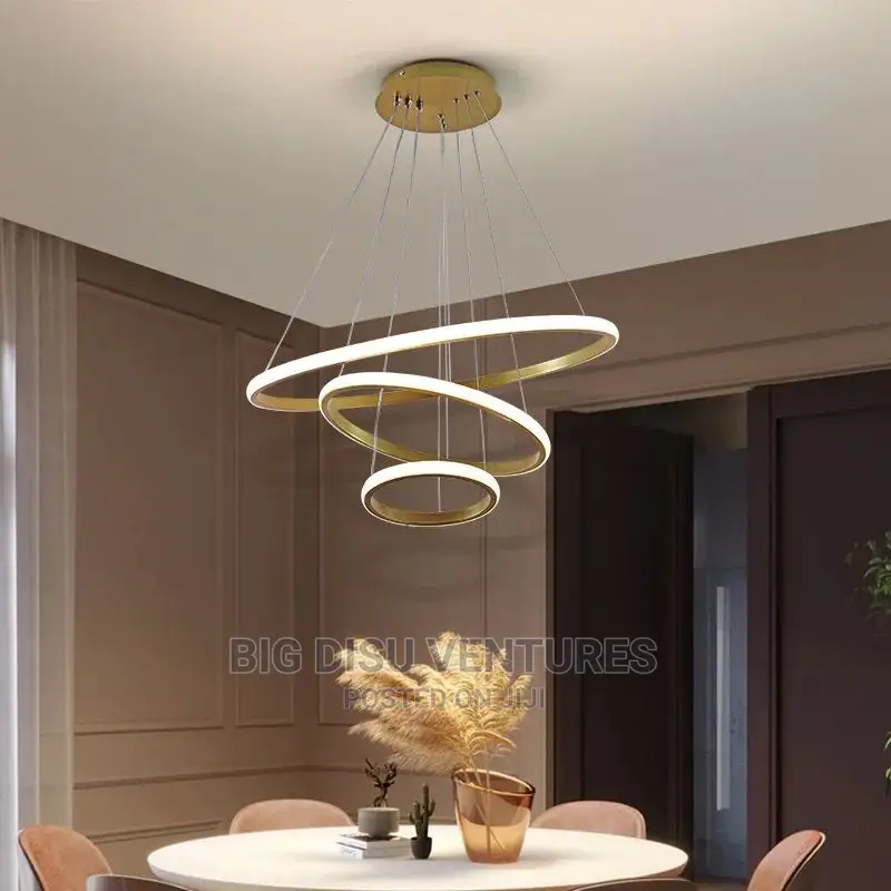 Chandelier Pendant With 3 Ring LED Light