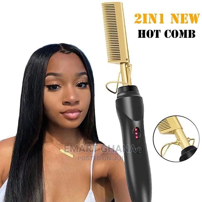 2in1 Hot Comb Hair Straightener Electric Comb Hair Curling A