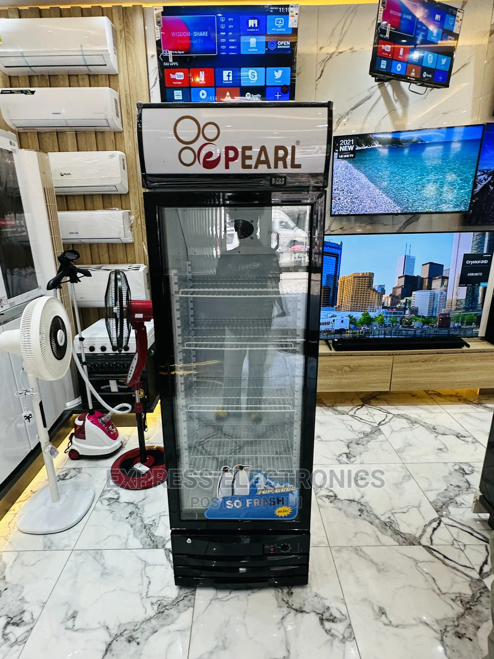 No.1 Choice Single Door Pearl Display Fridge PVC-46
