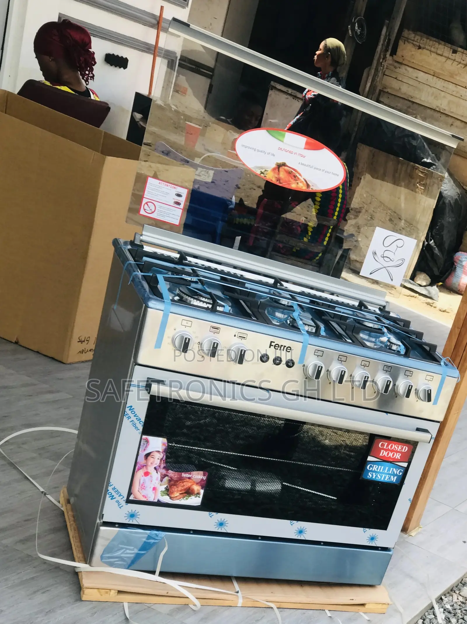 6 Burners Gas Oven With Grill Ferre 60*90 
