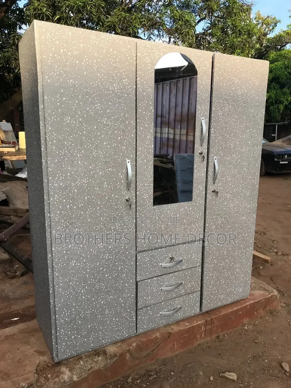 Elegance Gray 3 in 1 Wardrobe