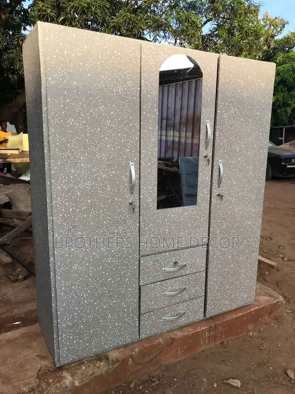 Elegance Gray 3 in 1 Wardrobe