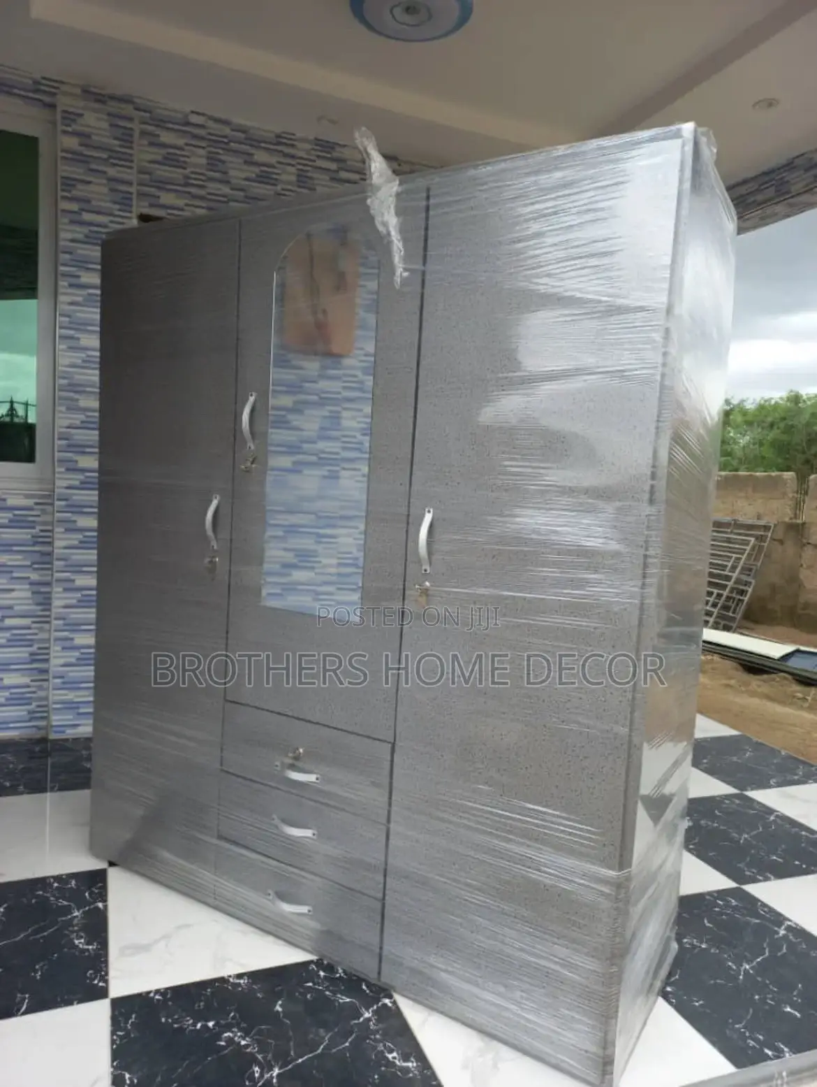 Elegance Gray 3 in 1 Wardrobe