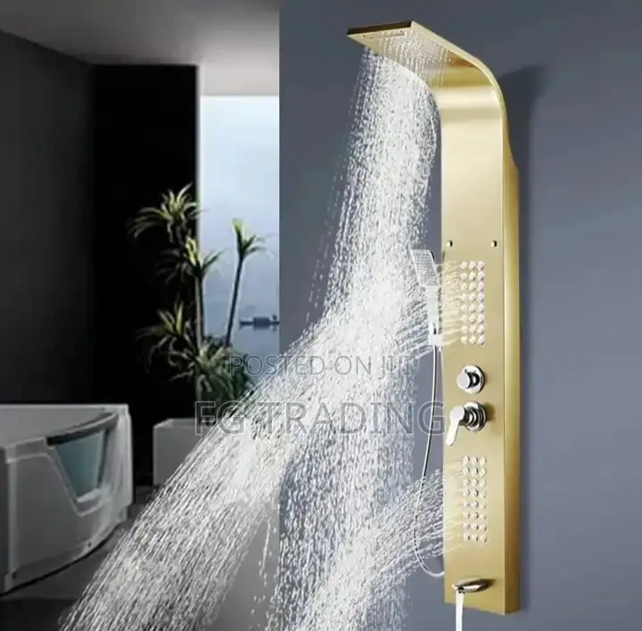 Gold Shower Panel - Waterfall Shower - Bathroom Shower