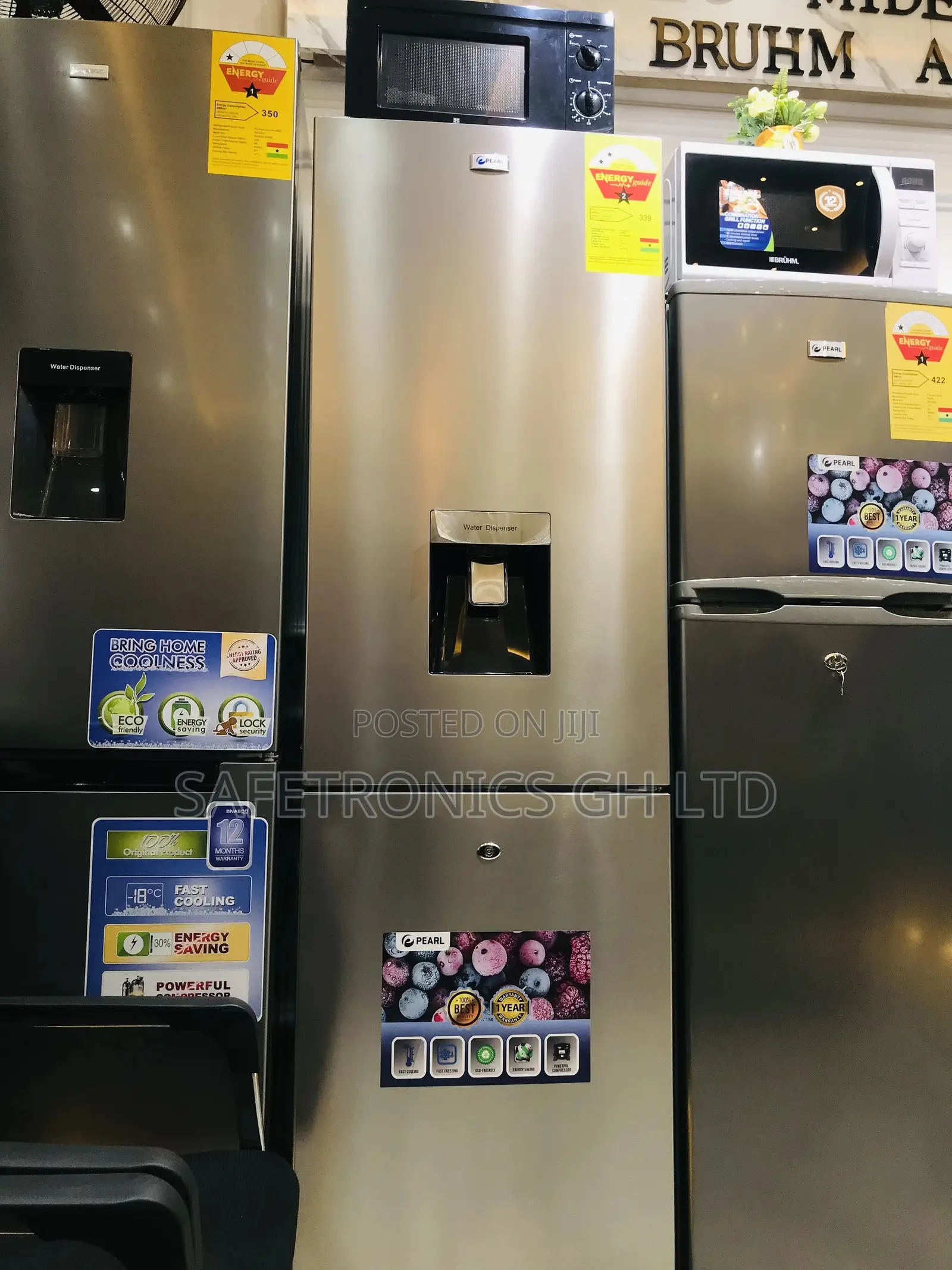 Double Door Pearl 251ltr Fridge With Dispenser PF-330BWD