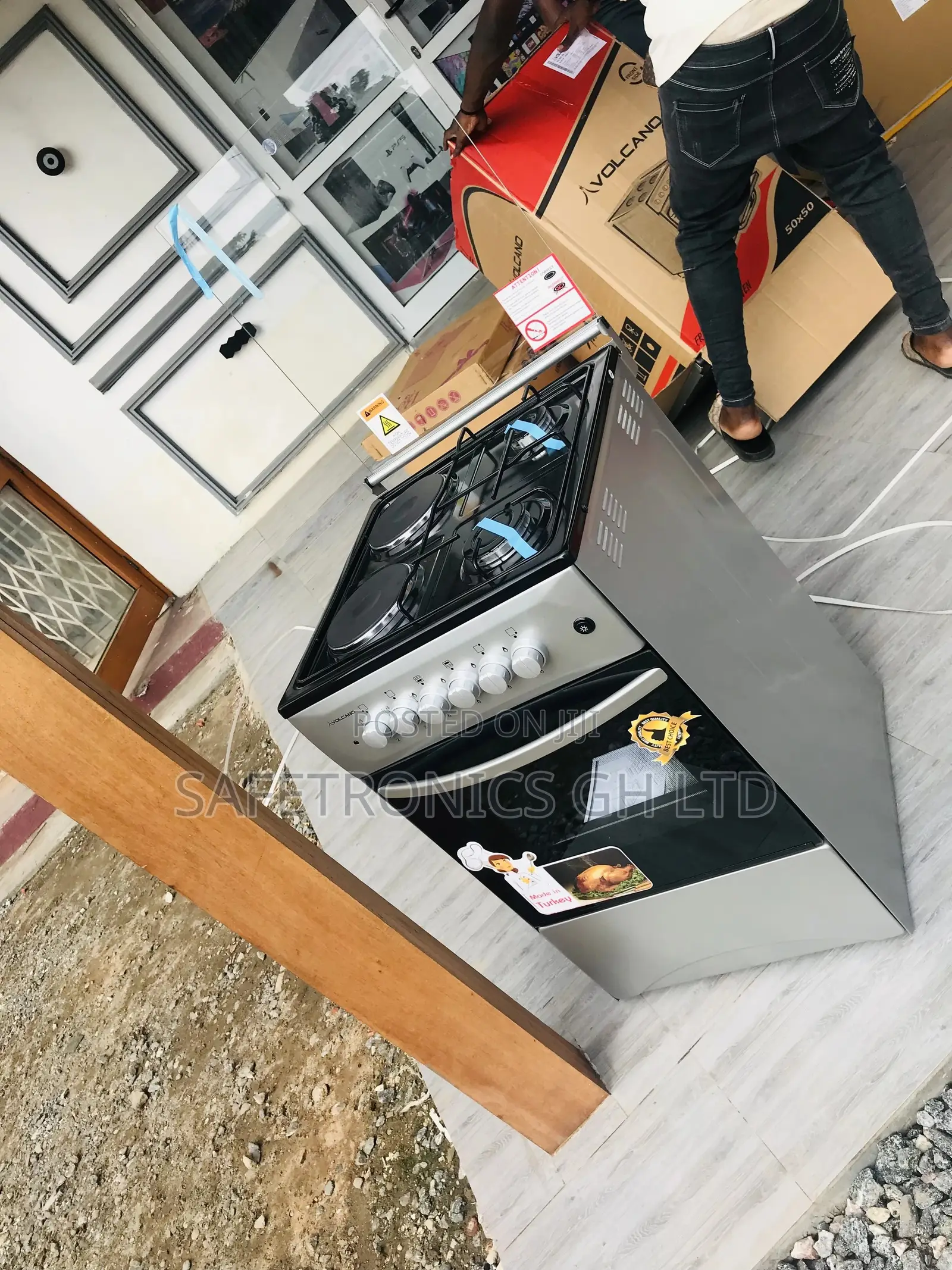 Volcano Gray 2*2 Gas Burner Oven Cooker