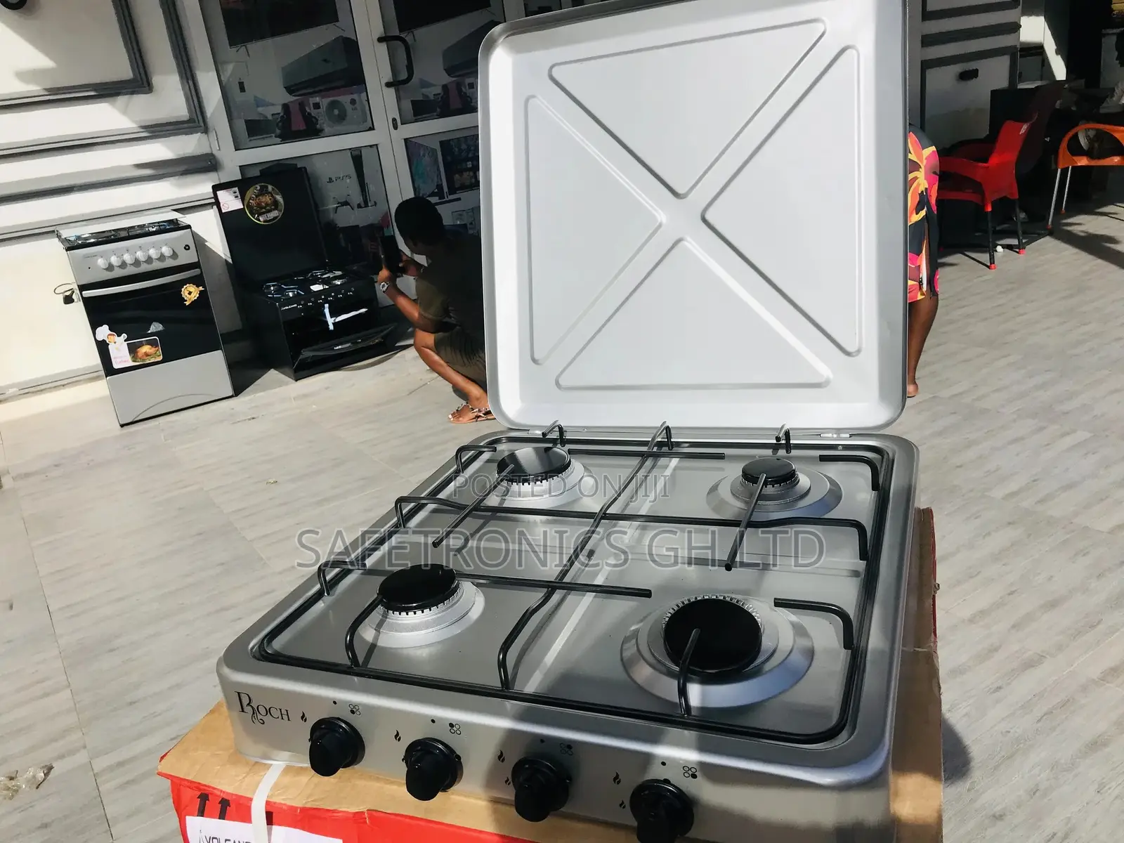 4 Gas Metallic Gray Burner  Volcano Stove