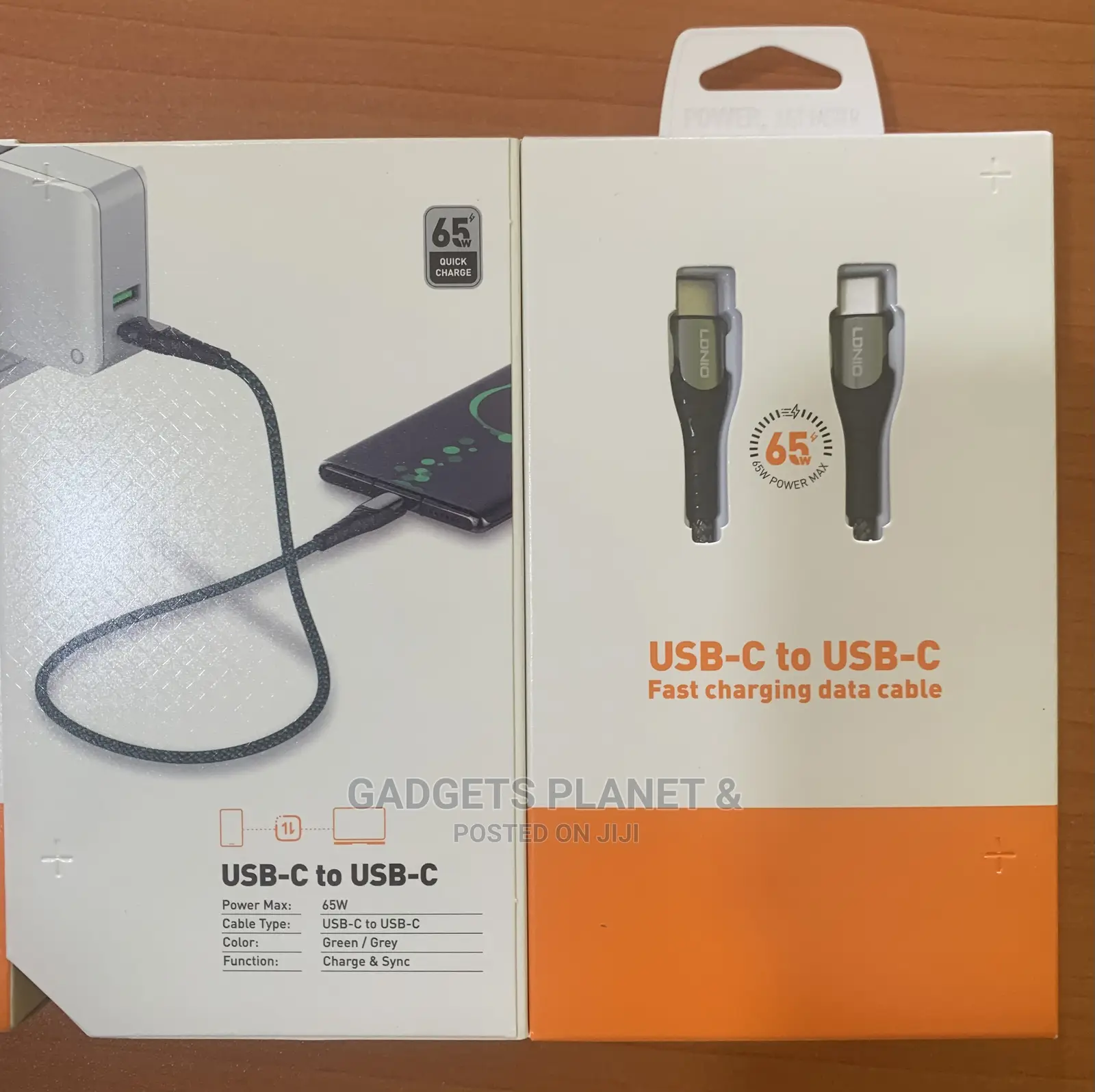 LDNIO 65W Fast Charging Sync Data Cable 1M USB-C to C