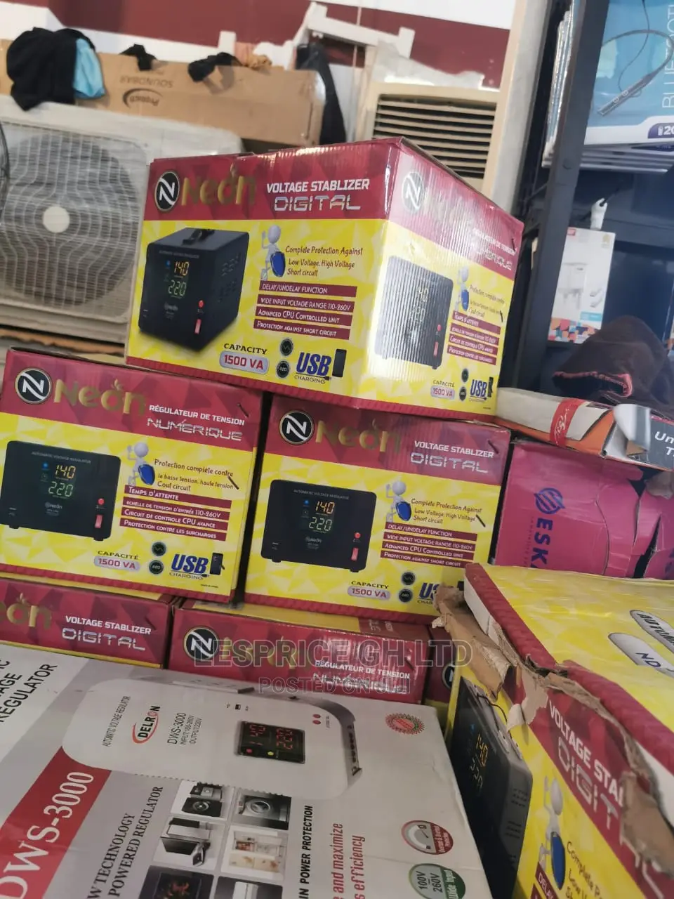 Latest Fresh Neon Digital Voltage Stabilizer 1500