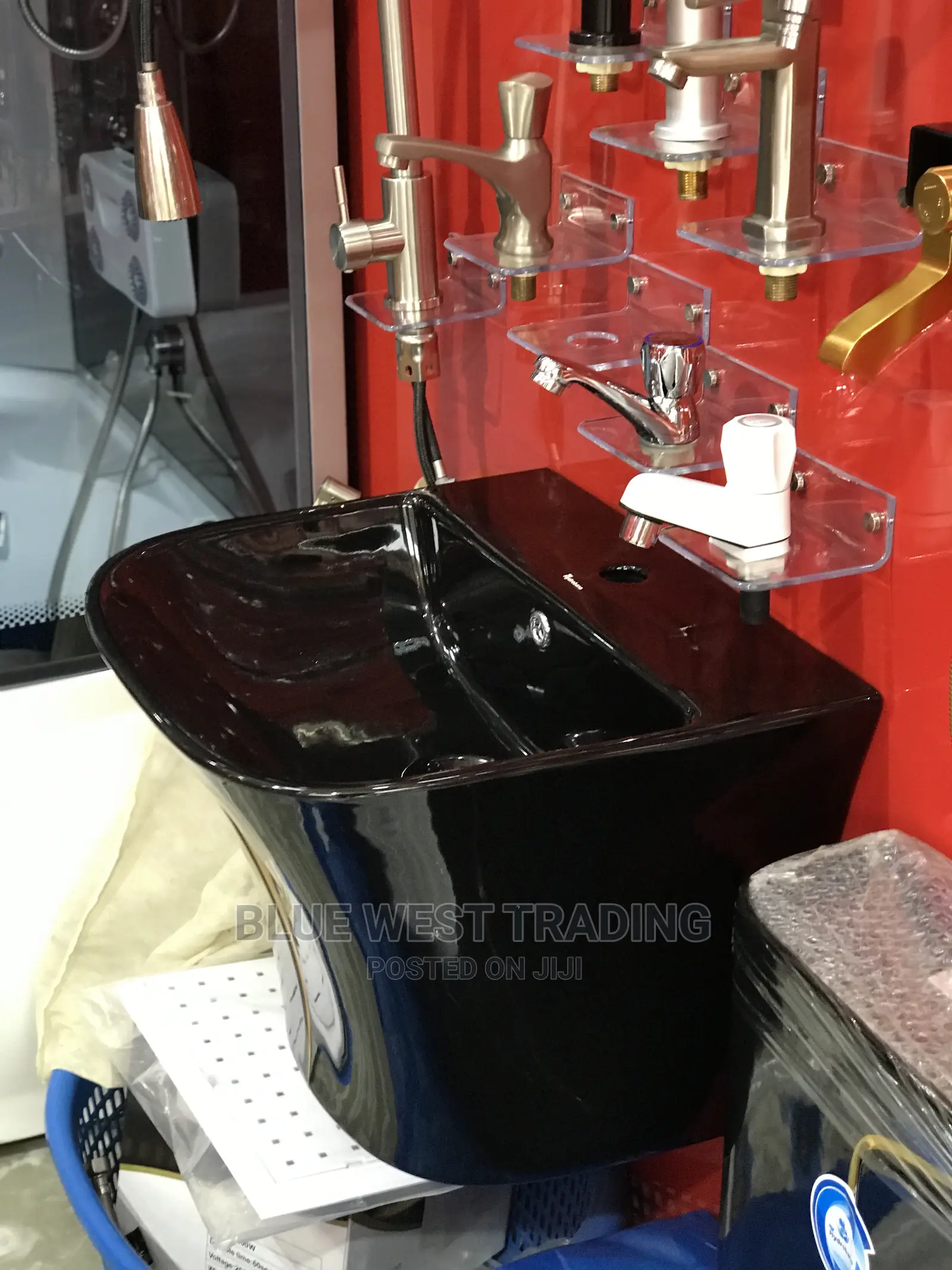 Wall Hung Basin - Black and Gold Basin