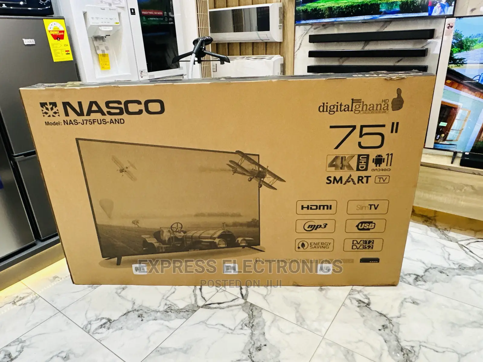 Call and Order for UHD Smart NAS-J75FUS-AND Nasco Tv 