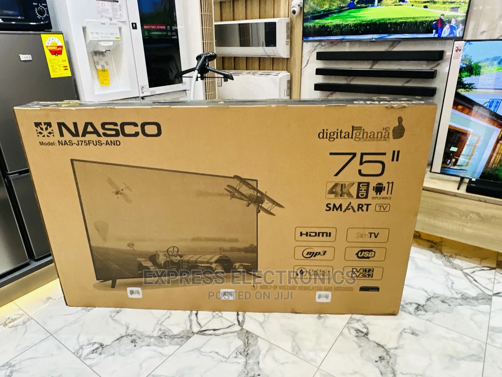 Call and Order for UHD Smart NAS-J75FUS-AND Nasco Tv 
