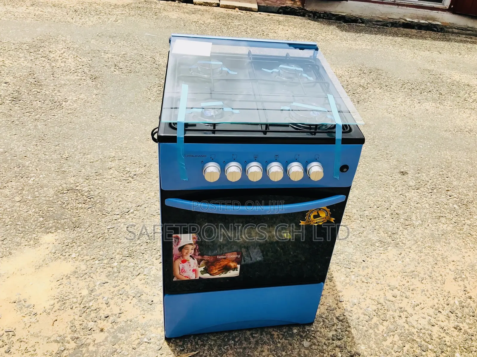 Adorable 4 Gas 50x50 Oven With Grill Blue Volcano