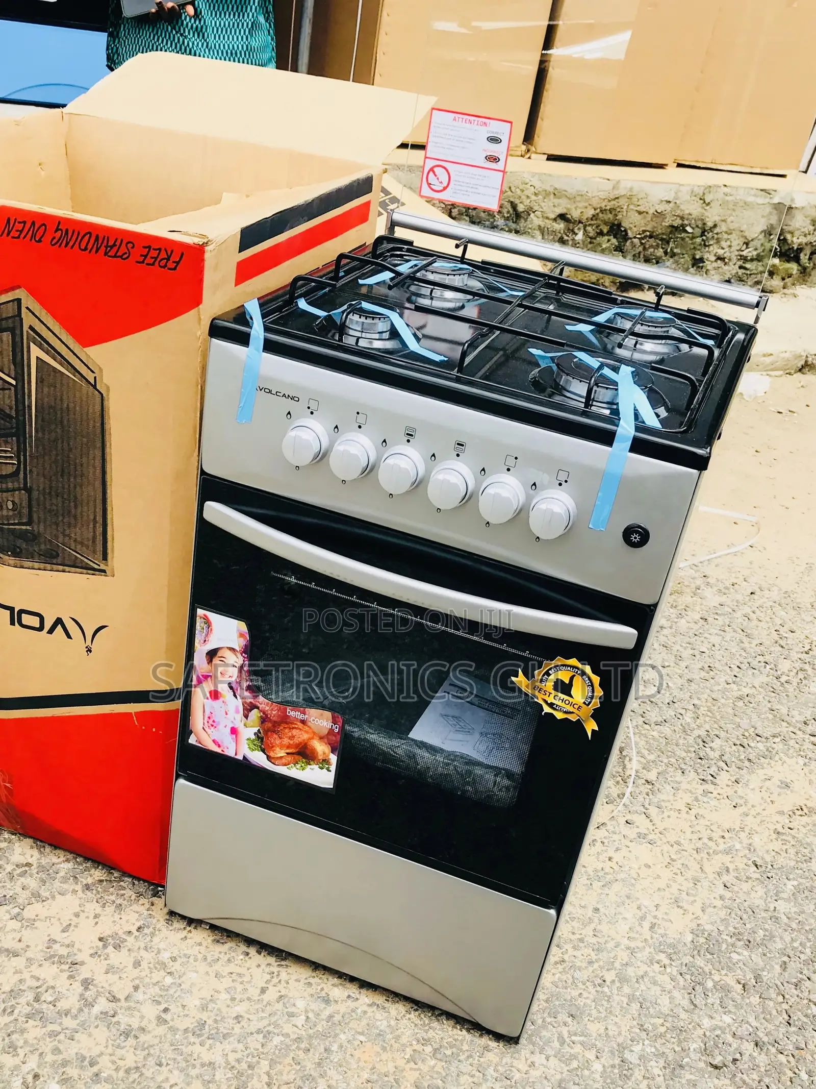 High Quality 4 Gas Burner 50x50 Volcano Oven Grill