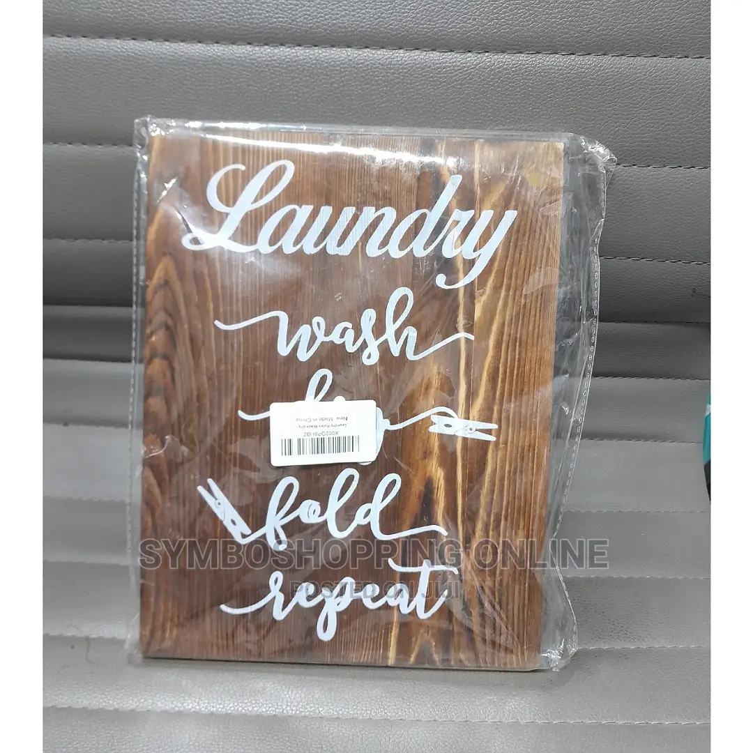 Laundry Rules Wash Dry Wood Decor