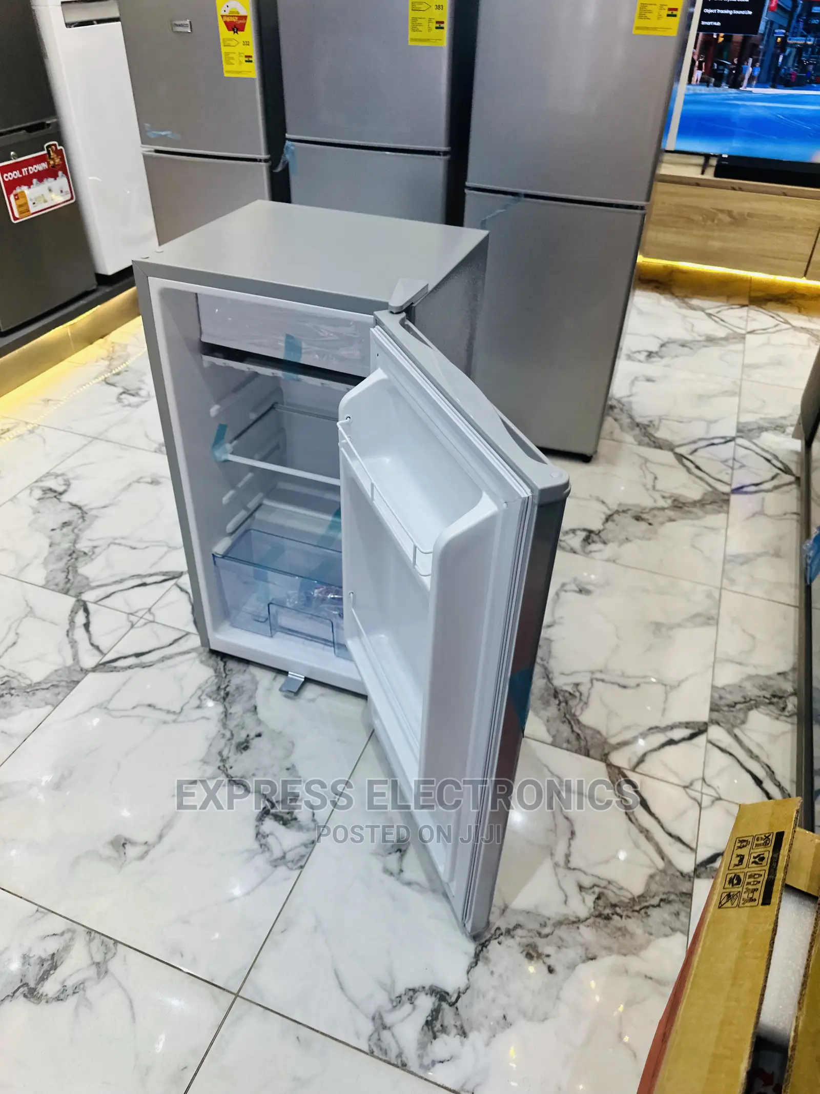 Zara Table Top Fridge Grey 80L With Glass Shelves