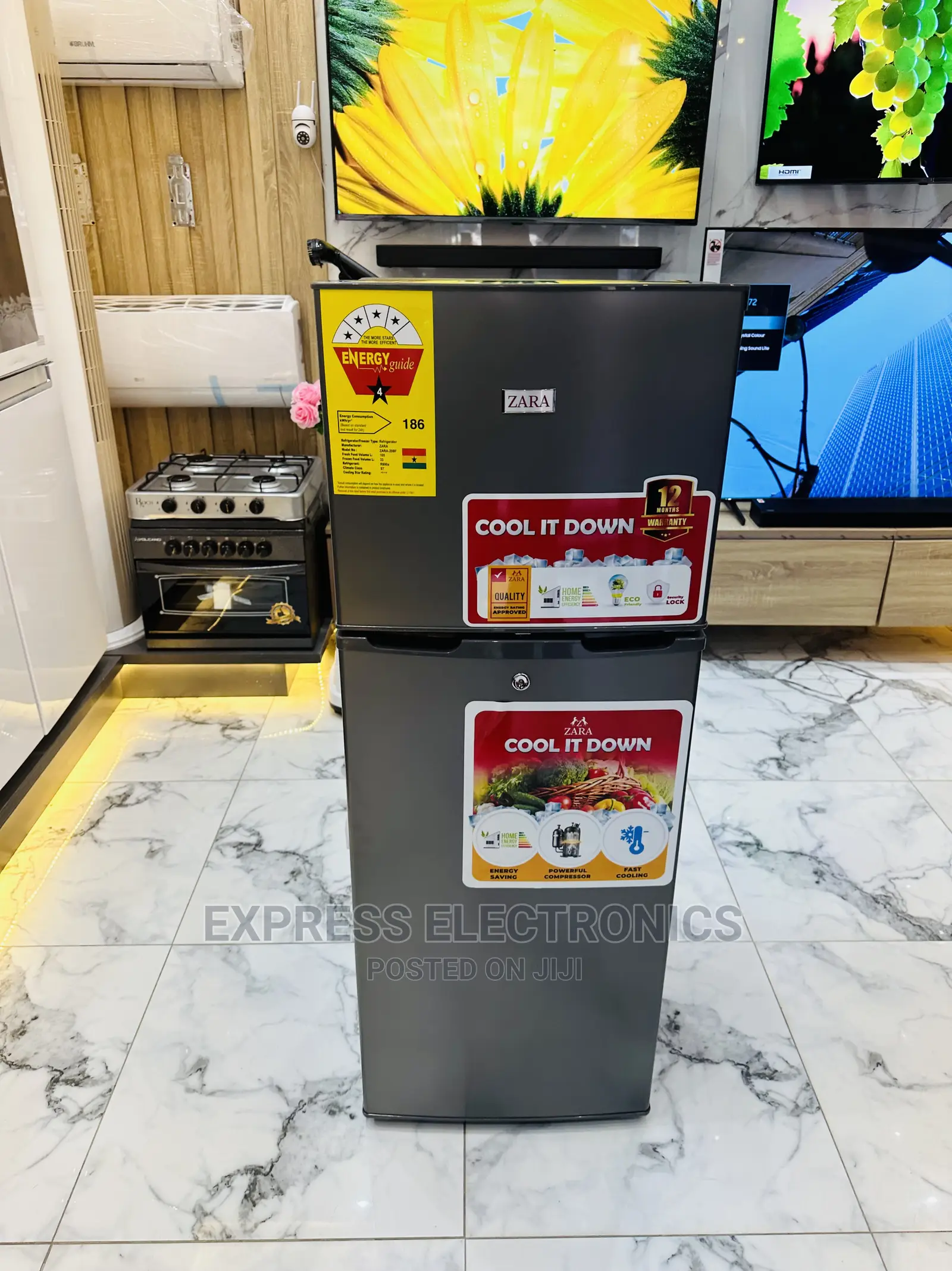 Light Stainless Steel Zara Double Door Fridge 20BF