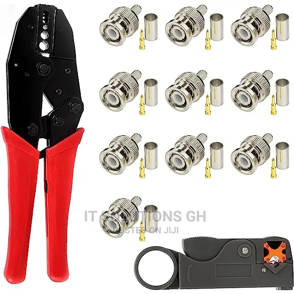 Rg60 BNC Crimp Connectors and Coax Cable Crimp Tool for Rg5