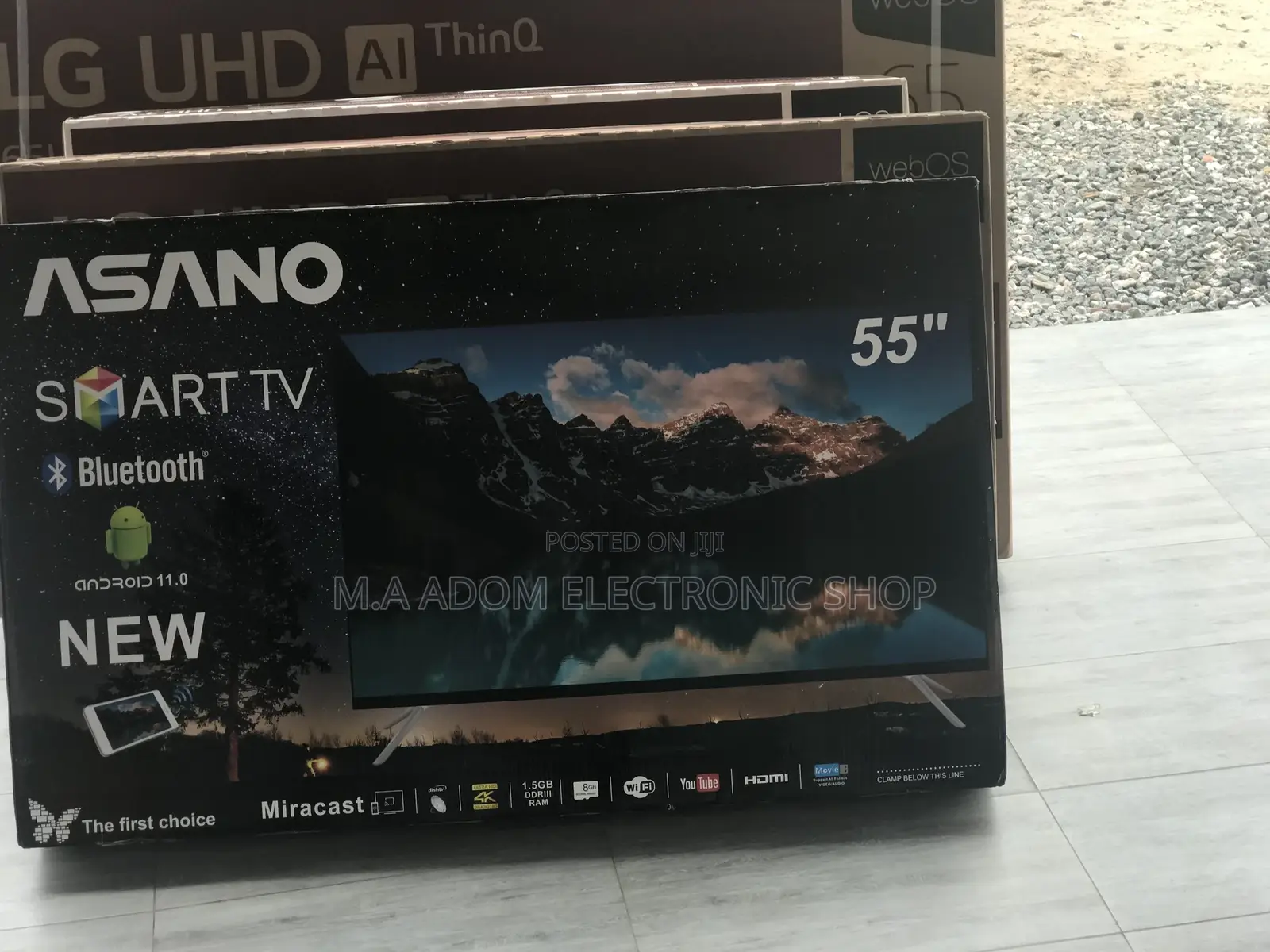 Sleek Asano 55" UHD Smart Satellite TV