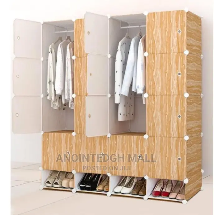 16 Cubes Plastic Wardrobe With Shoe Rack
