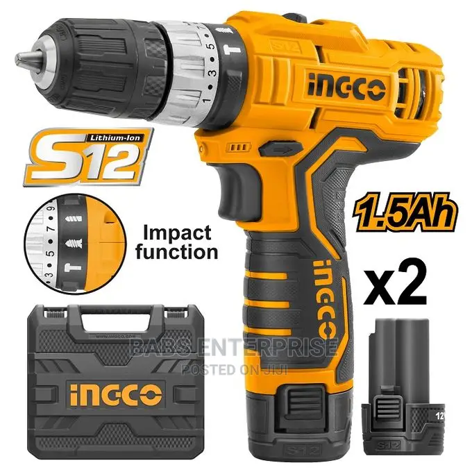 Ingco CIDLI1232 Lithium-Ion Impact Drill - 12V