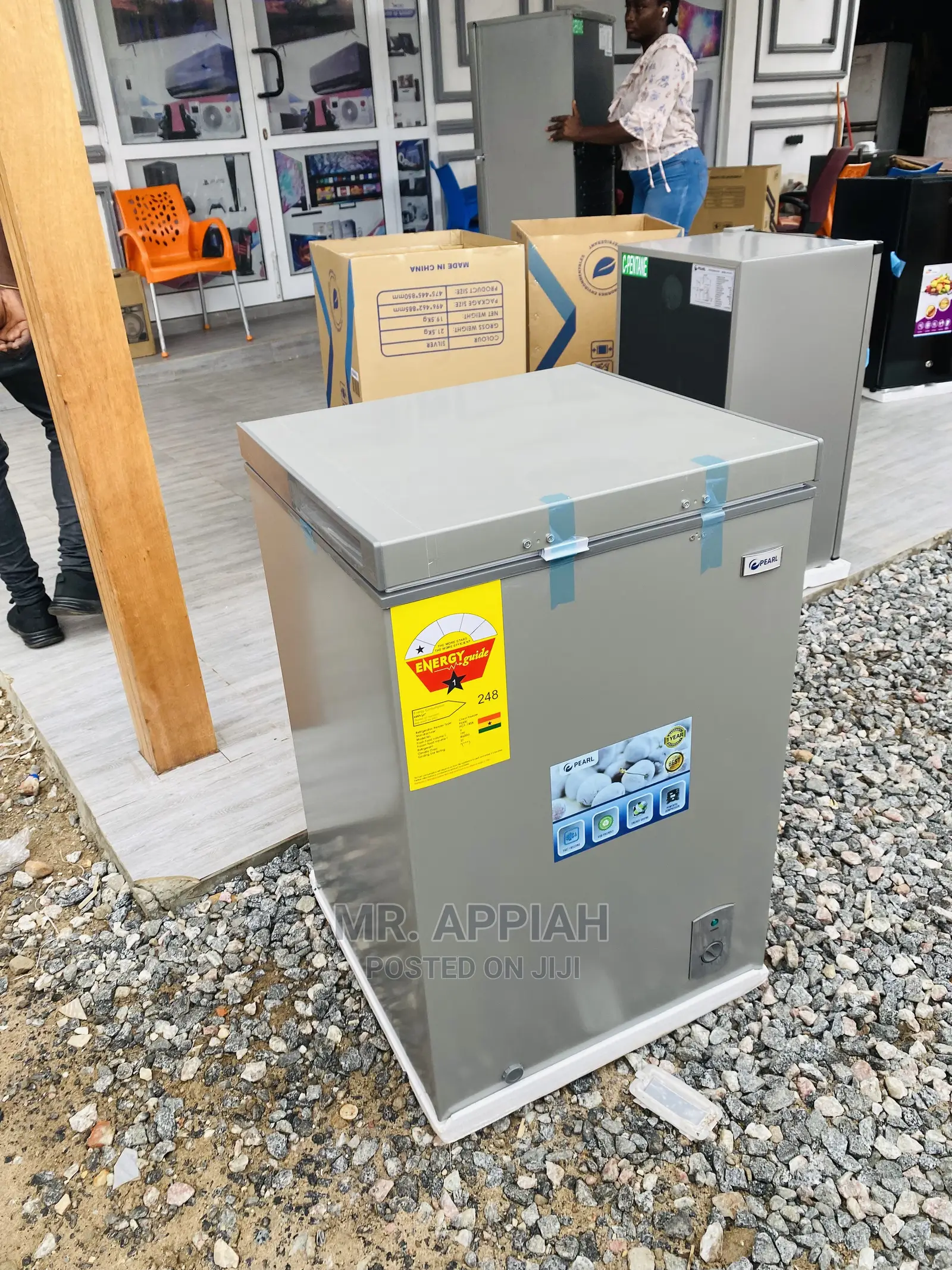 (Gray)Energy Cost Saving Pearl Chest Freezer on Sale(100L)