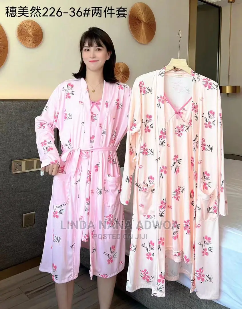 Cotton Nightwear With Robe.