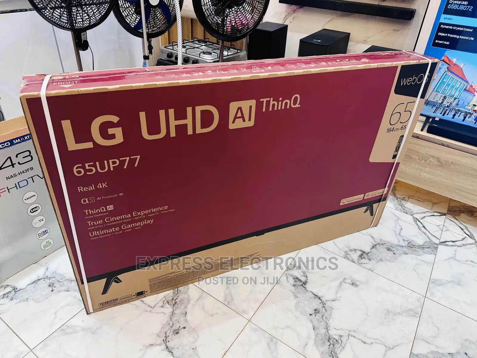 Neatly Sealed LG UHD Display Smart 65”Up77 Tv