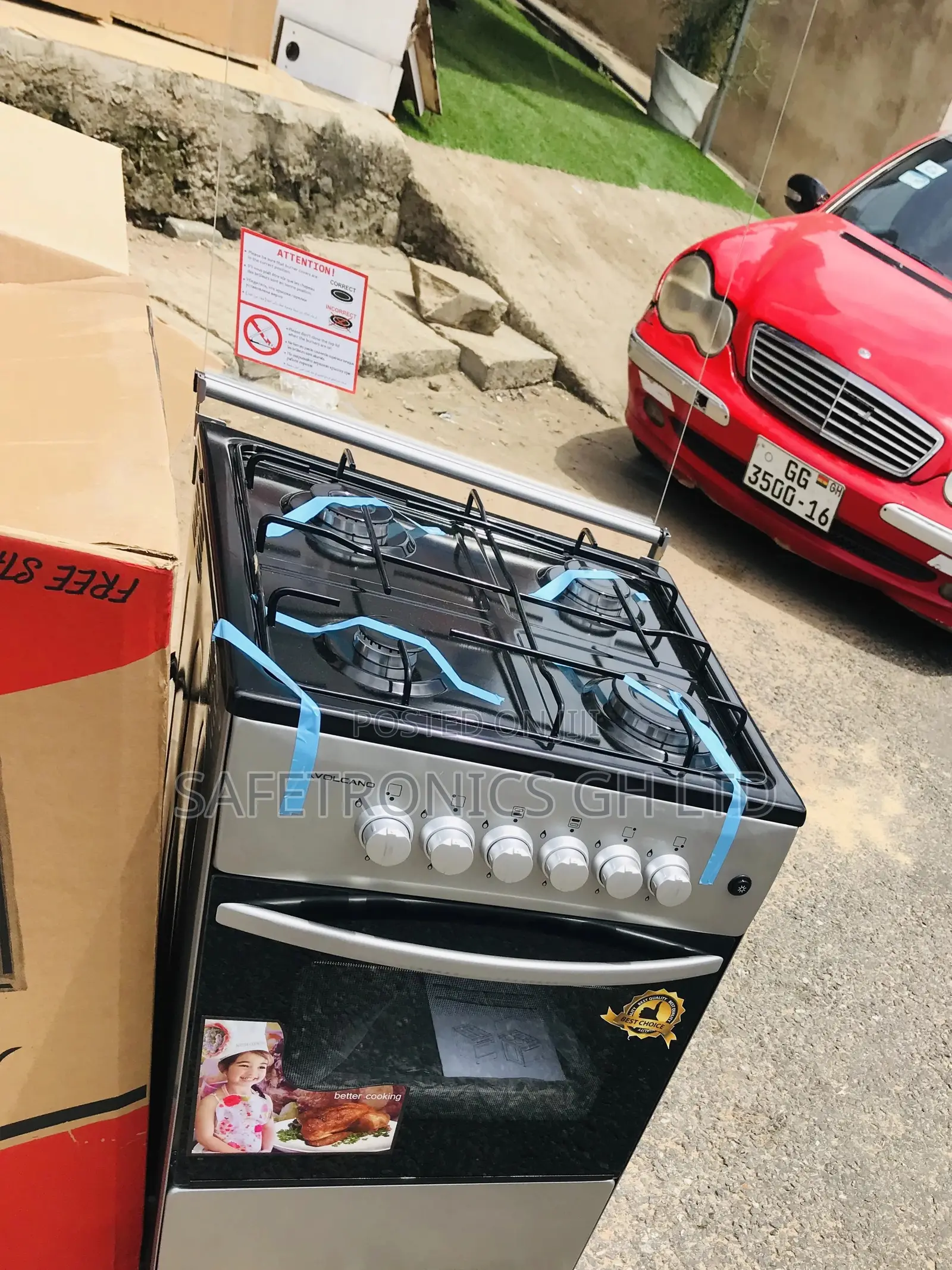 Original 50x50 Gascooker Volcano Oven With Grill 4 Burner