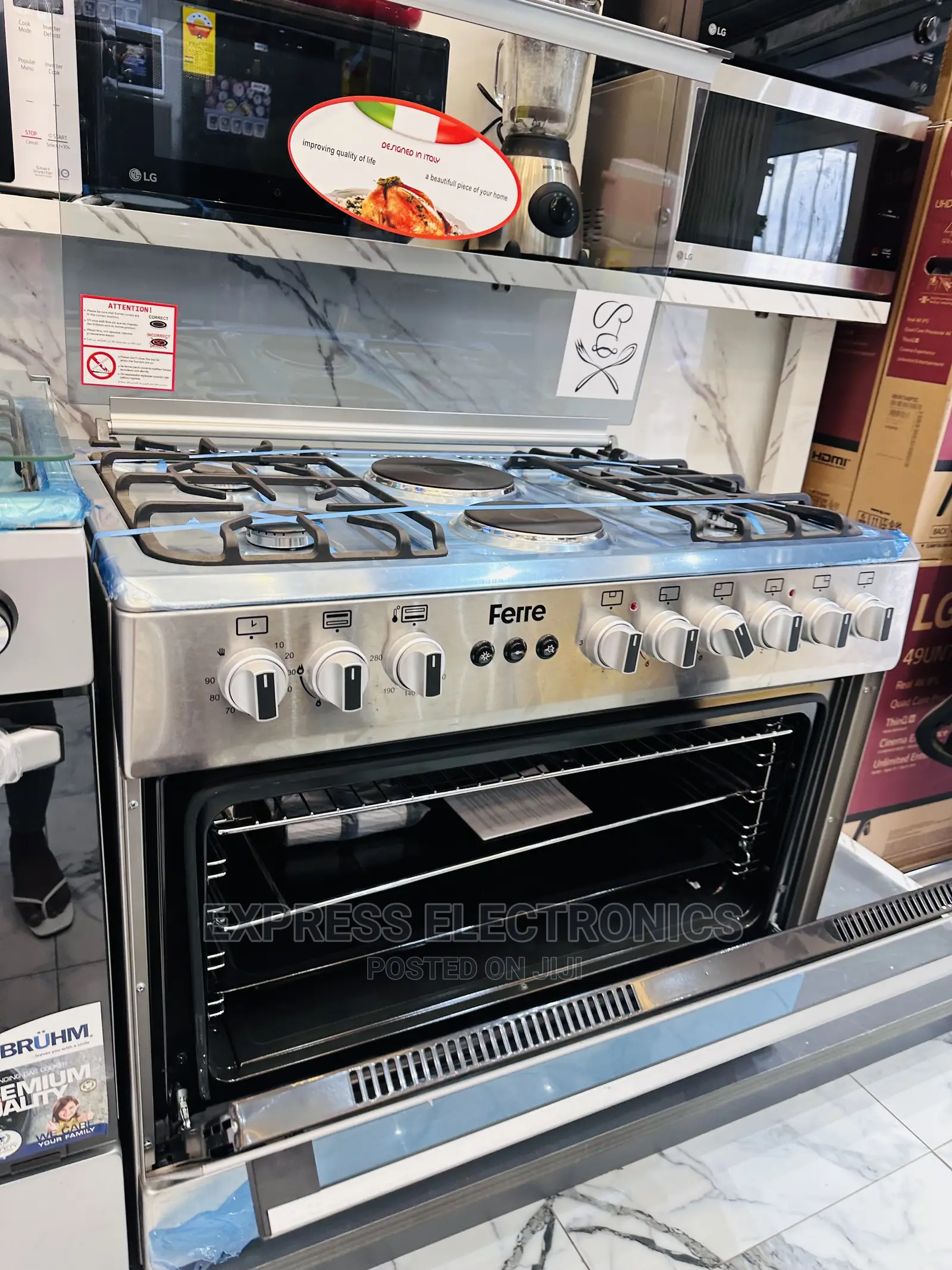 Neatly Sealed in Box 4+2 Gas Electric Stove Cooker Oven