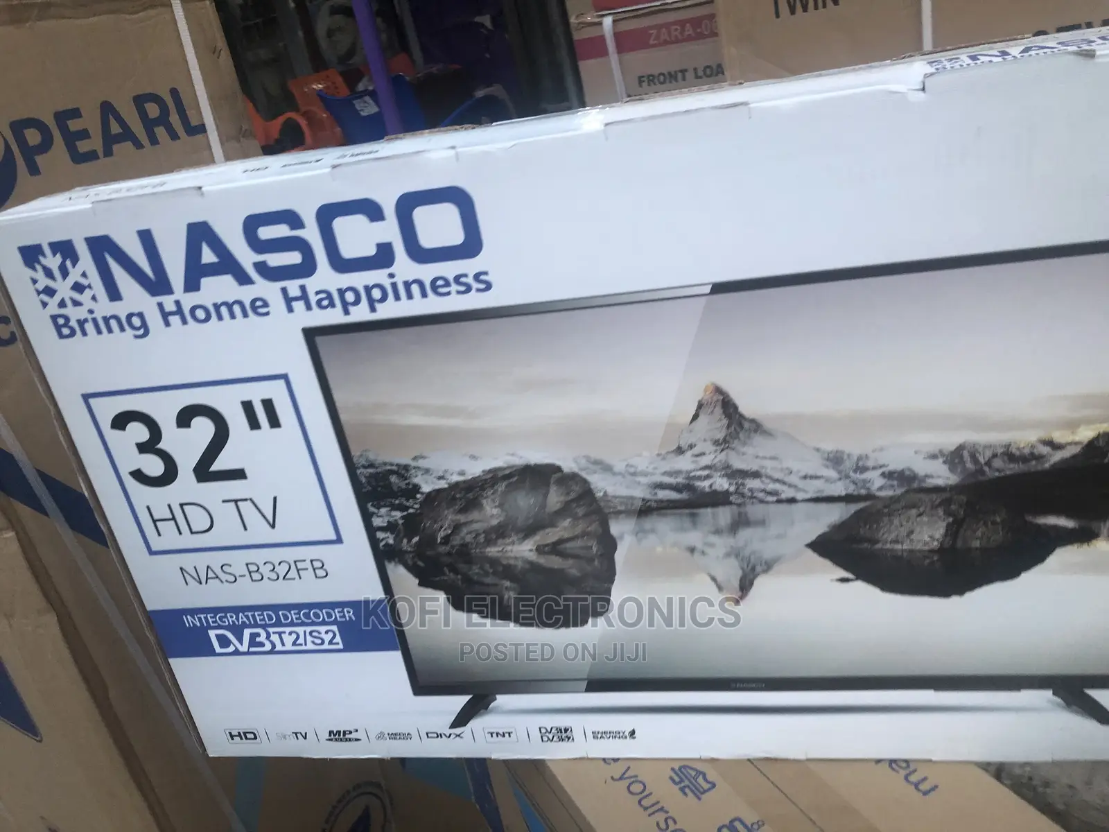Nasco 32" Led Satellite Tv Hdmi Usb Movie Vga + Wall Mount
