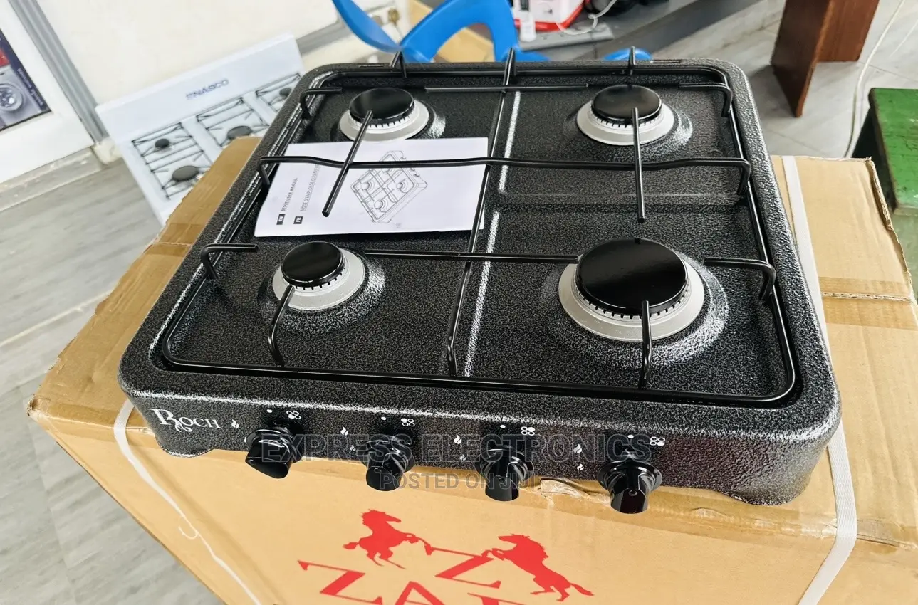 Home of Quality Table Top Gas Cooker 4buber Metallic Black