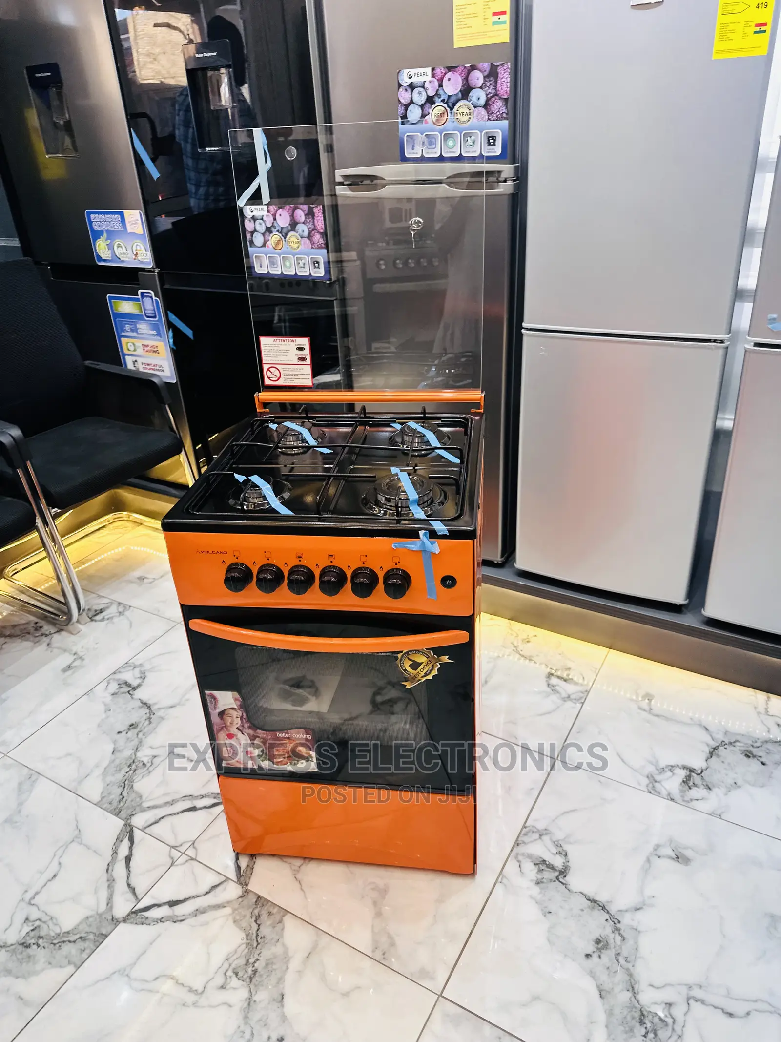 Orange~Gas Cooker~4burner~Oven 50/50