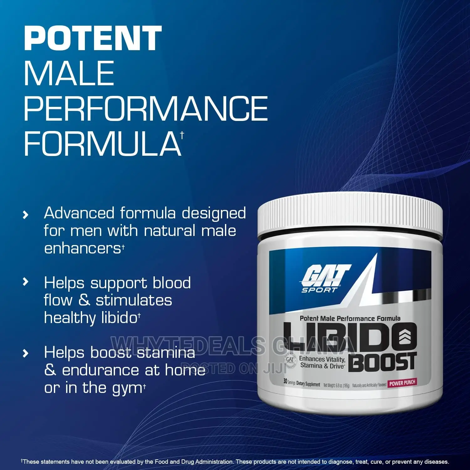 GAT Sport Libido Boost Powder, Male Performance Formula