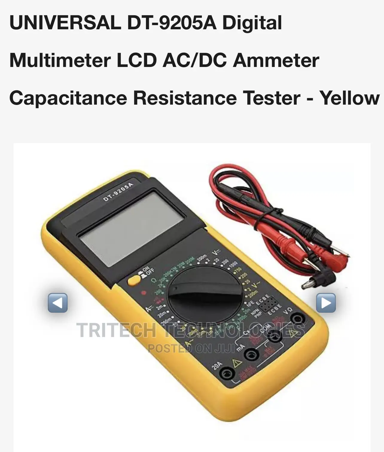 Universal Dt-9205a Digital Multimeter LCD Ac/Dc Ammeter