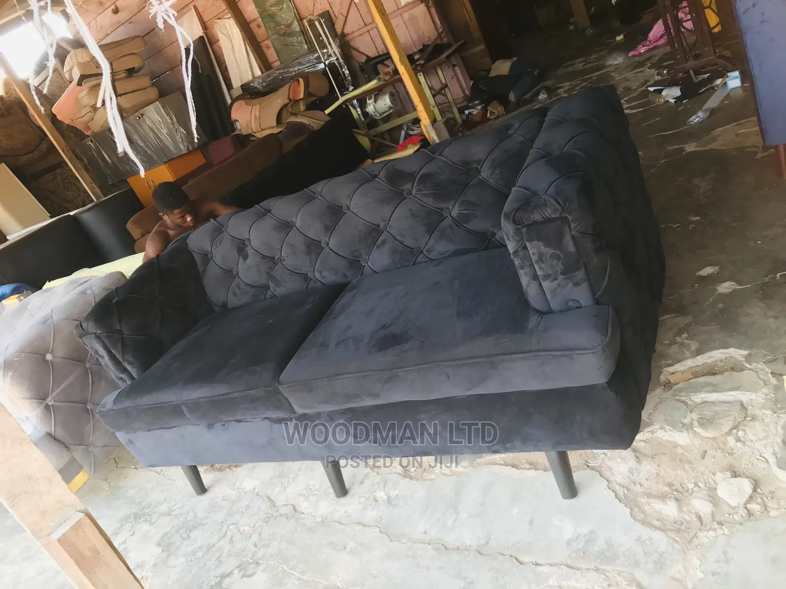 Black Tufted 3in1 Luxurious Turkish Sofa