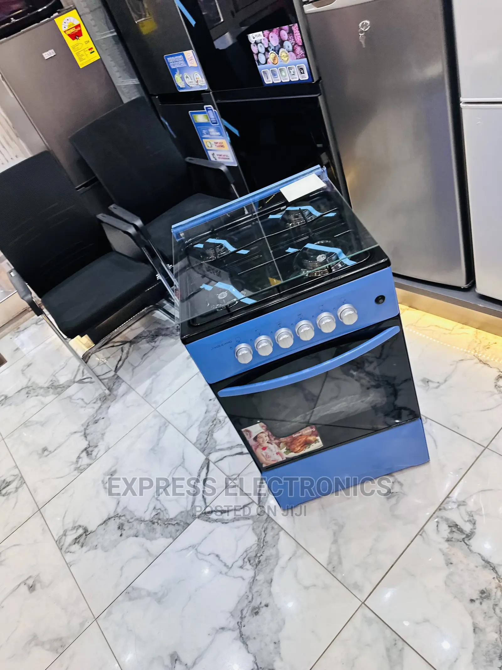 Lovely Volcano 50/50 4burner Gas Cooker Oven Blue