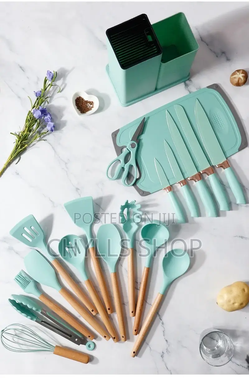 19pcs Silicon Laddle and Knife Set